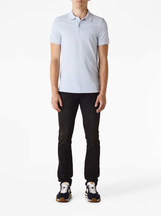 Shop Tom Ford Blue Polo Shirt In White