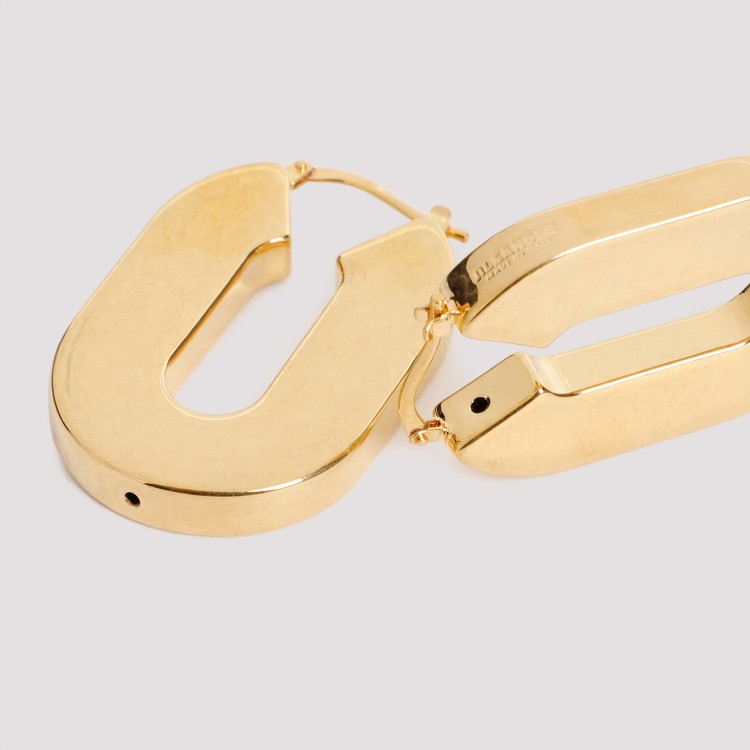 Shop Jil Sander Gold Eco Brass Earrings