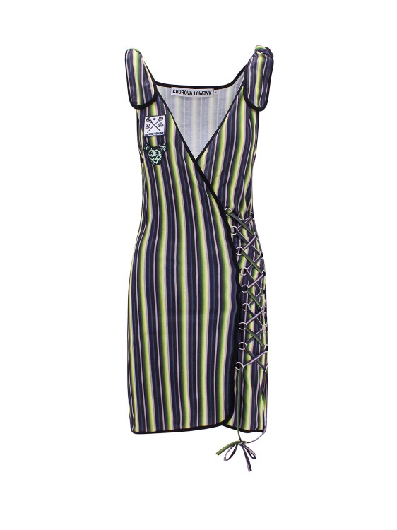 Shop Chopova Lowena Jersey Dress With Striped Print In Grey