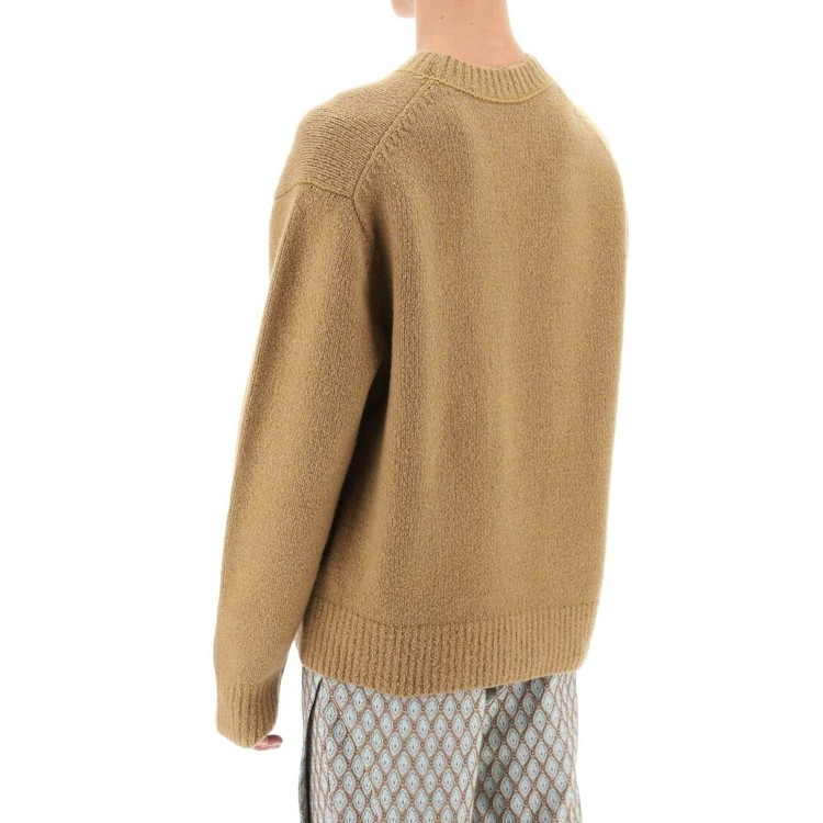 Shop Acne Studios Woven Knit Sweater In Brown