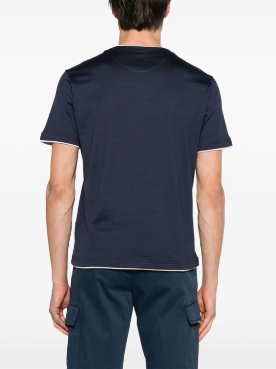 Shop Eleventy Navy Blue Layered T-shirt