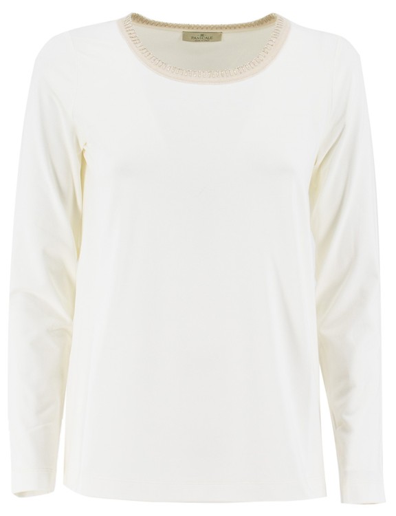 Panicale Cream Jade Sweater In White