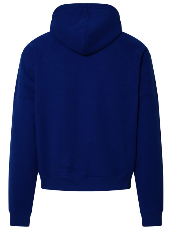 Shop Saint Laurent Hooded Sweatshirt In Blue