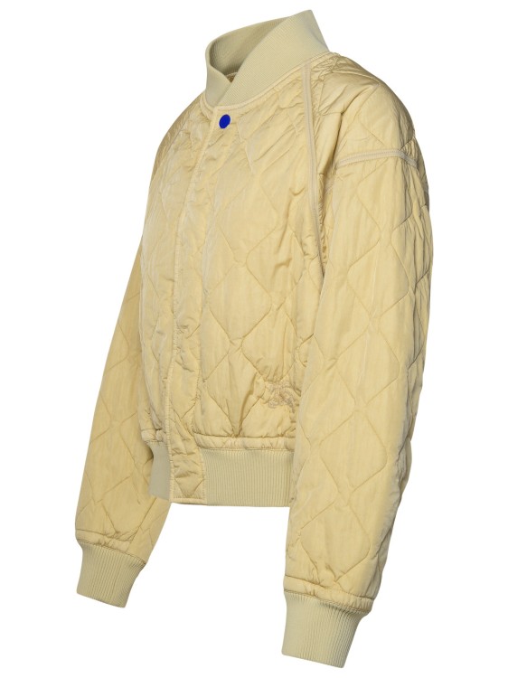 Shop Burberry Quilted Bomber Jacket In Neutrals