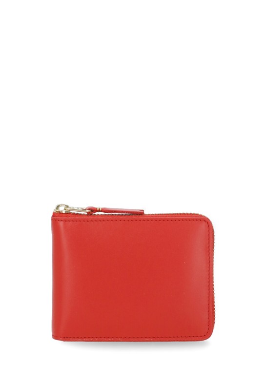 Comme Des Garçons Smooth Leather Wallet In Red