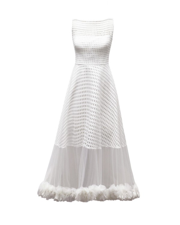 Gemy Maalouf Crochet Lace Flared Midi Dress - Midi Dresses In White
