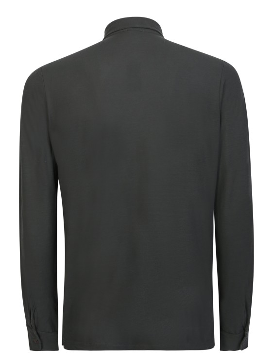 Zanone Buttoned Long-sleeved Shirt In Green