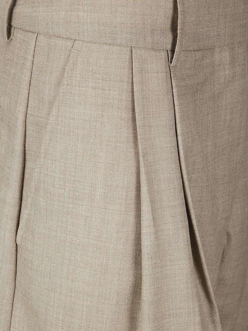 Studio Nicholson Double Pleat Tailored Trousers In Brown