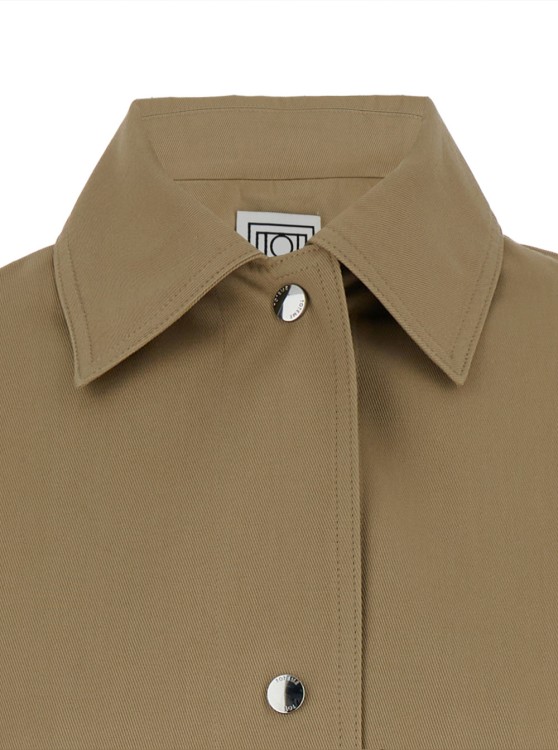 Shop Totême Cotton Twill Overshirt Jacket In Brown