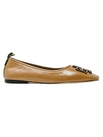 Tory Burch Ballerina In Almond Nappa Leather In Brown