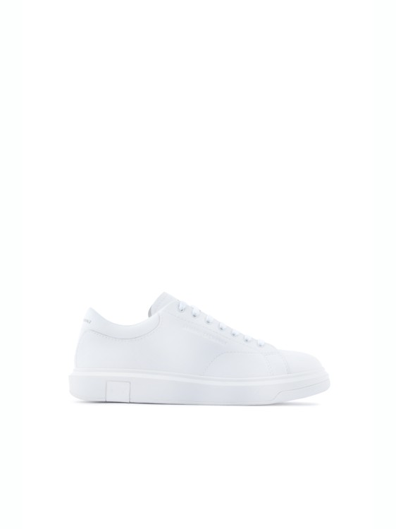 Armani Exchange Action Leather Sneakers In White