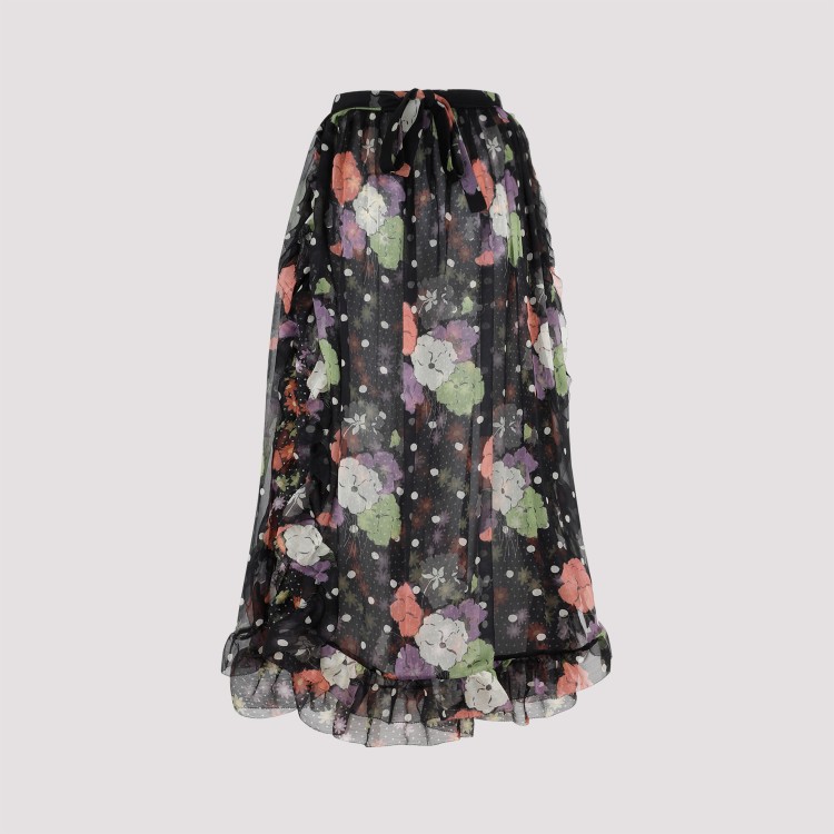 Shop Etro Black Silk Skirt