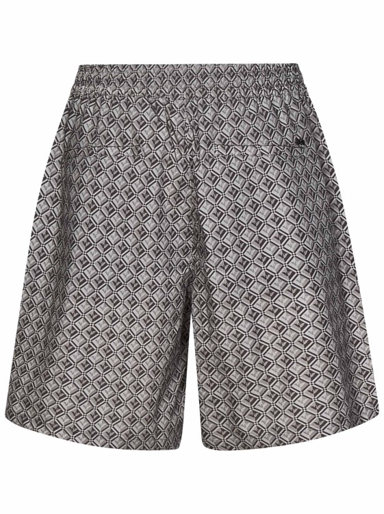 Shop Emporio Armani All-over Geometric Pattern Bermuda Shorts In Grey