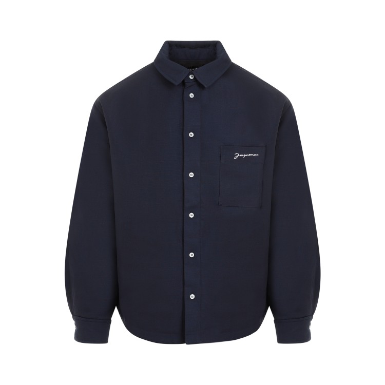 Shop Jacquemus Dark Navy La Chemise Boulanger Shirt In Blue