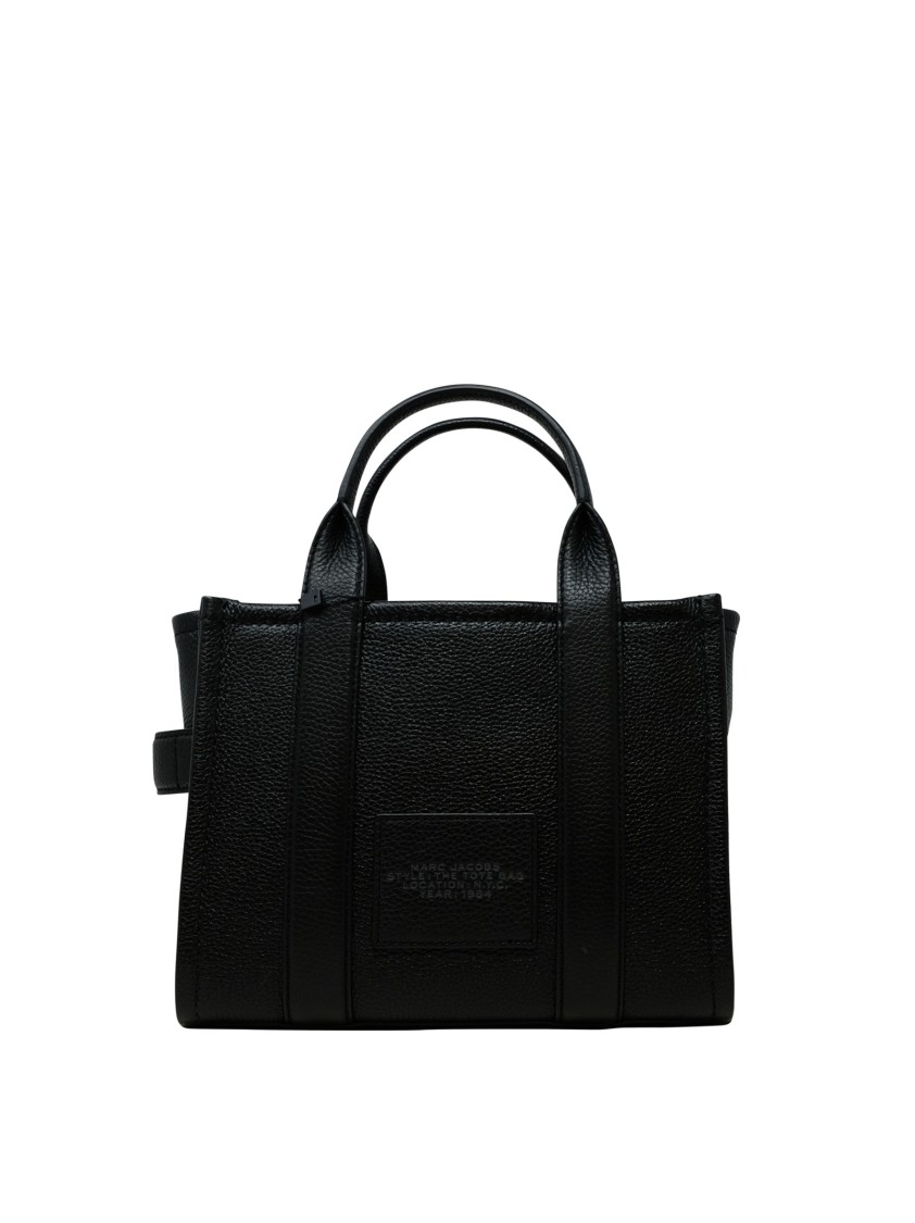 Marc Jacobs Black Leather The Micro Tote Bag In Black