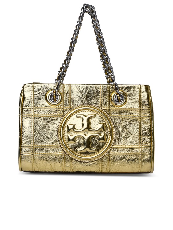 Tory Burch Fleming Soft Gold Leather Mini Bag In Brown