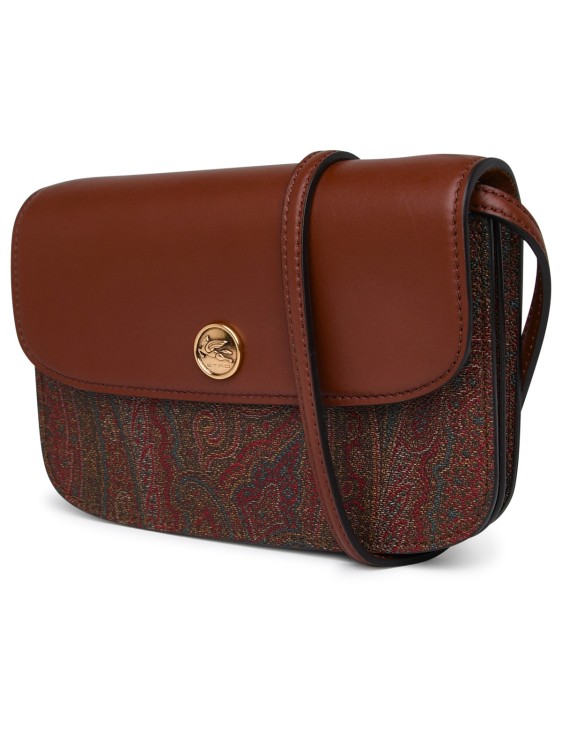 Shop Etro Essential Bag In Brown Cotton Blend In Red