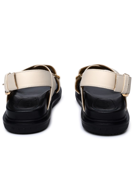 Shop Marni Ivory Leather Sandals In Neutrals