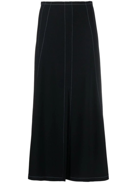 Stella Mccartney Front-slit Midi Skirt In Black