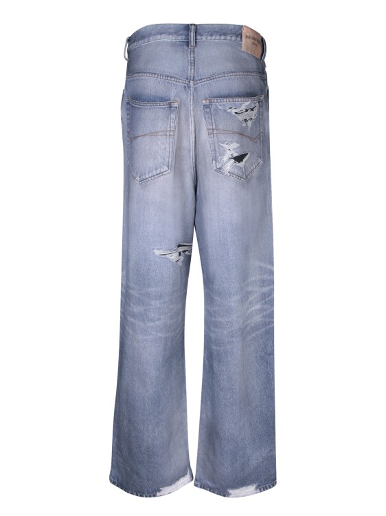 Shop Balenciaga Blue Cotton Jeans