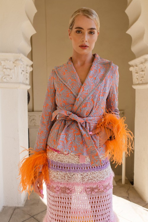 Shop Andreeva California Handmade Knit Dress In Multicolor