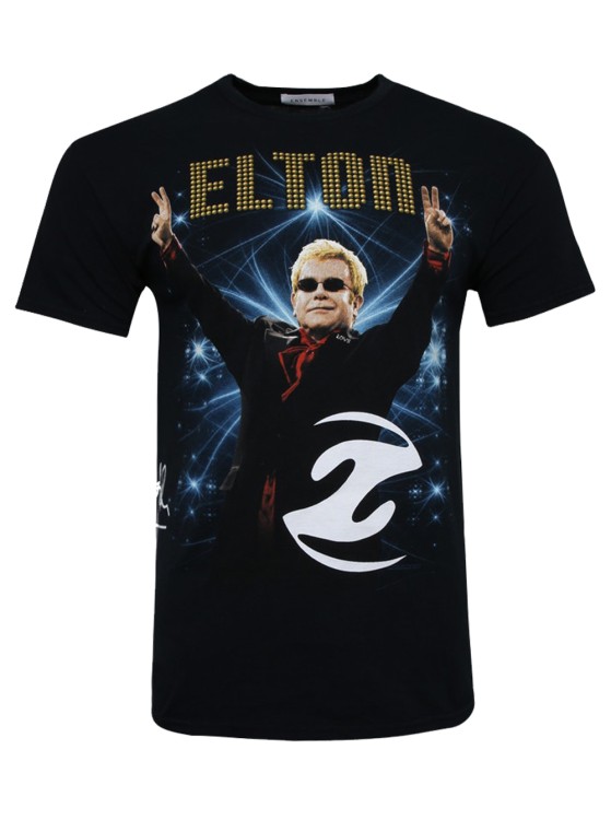 Ensemble X Elton John Peace Top In Black