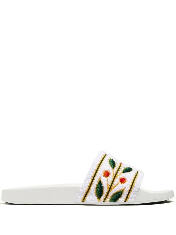 Shop Casablanca White Laurel Slippers