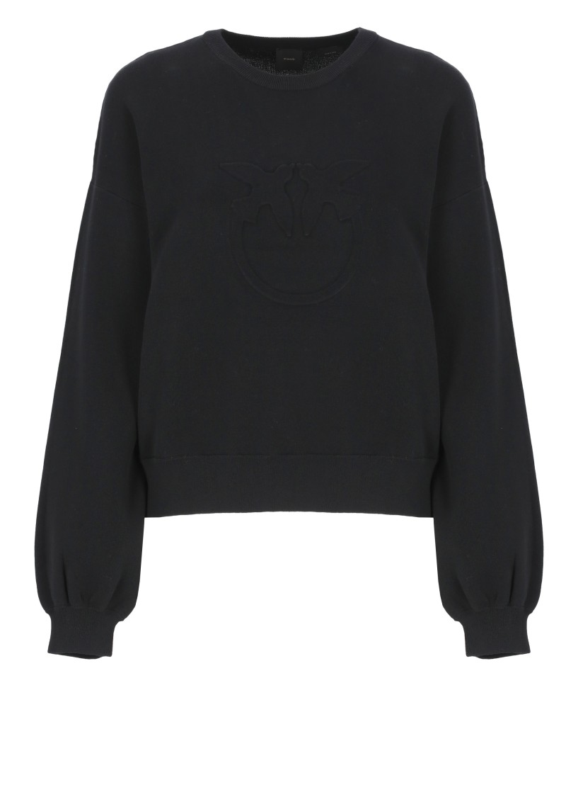 Pinko Sweater With Logo In Black