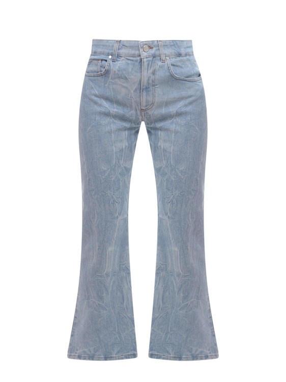 Shop Stella Mccartney Crinkle Denim Jeans In Grey