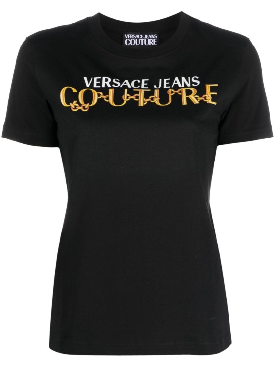 VERSACE JEANS COUTURE BLACK SHORT-SLEEVED T-SHIRT