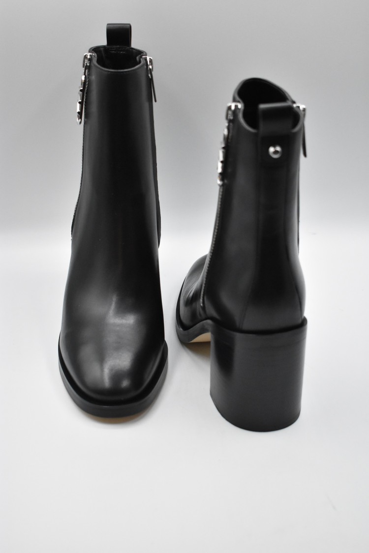 Michael Kors Regan Heel Ankle Boots In Black