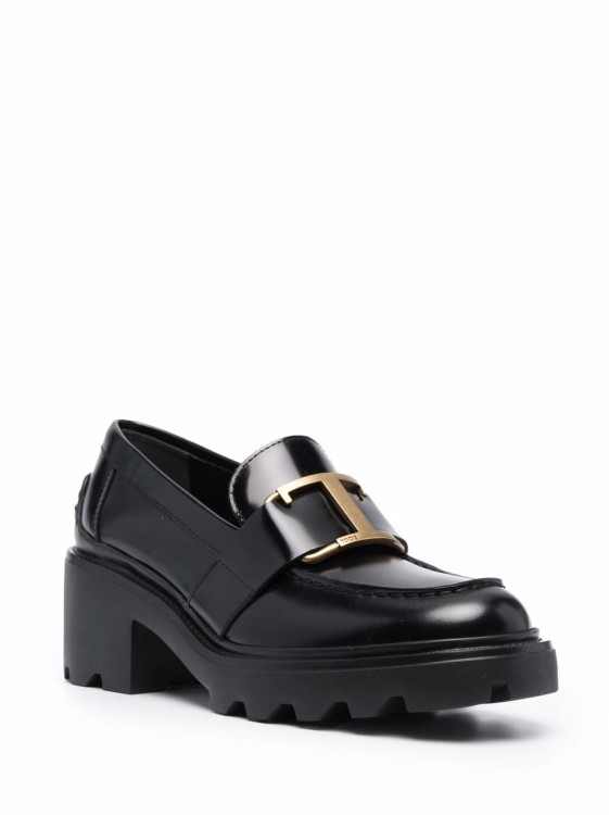 Shop Tod's Black Patent Leather Logo-plaque 60mm Loafers