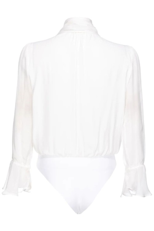 Shop Pinko White Long-sleeved Bodysuit