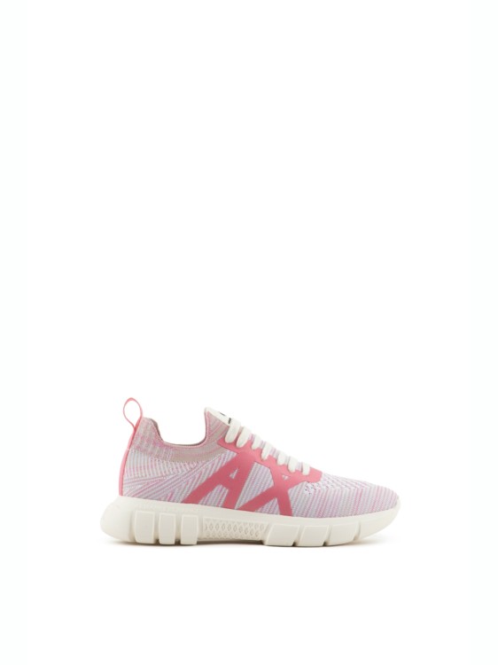 Armani Exchange Official Store Sock Sneakers In Stretch Fabric In Pink