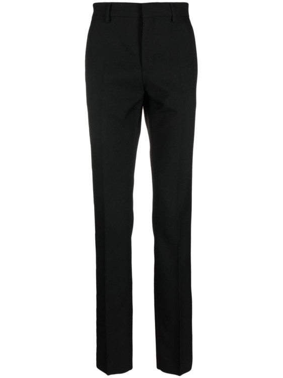 Versace Black Slim-cut Wool Trousers