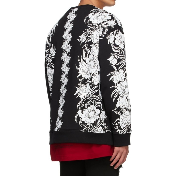 Shop Valentino Flowers Daisyland Sweatshirt In Black