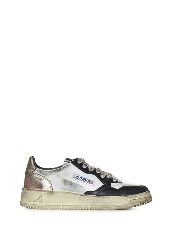 Shop Autry White Medalist Low Super Vintage Sneakers In Pink