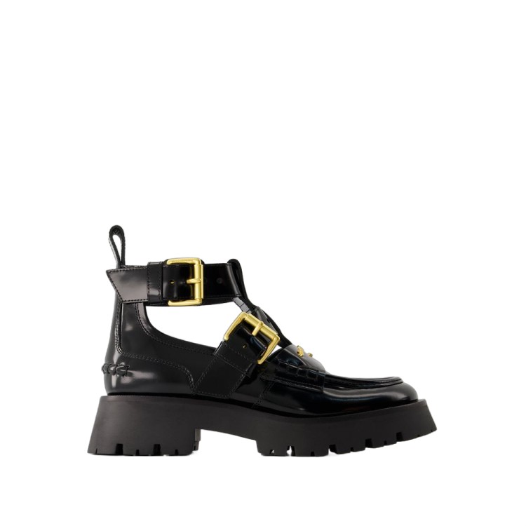 Shop Alexander Wang Carter Lug Ankle Boots - Leather - Black