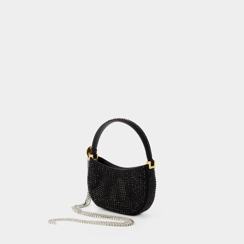 Magda Butrym Vesna Crystal Micro Hobo Bag - Crystal - Black In Black