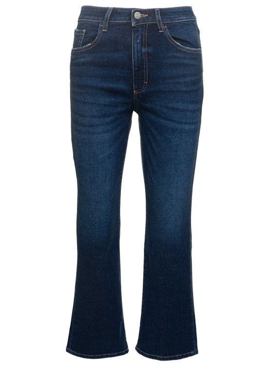Icon Denim Pam' Blue Five-pockets Flared Jeans In Cotton Blend Denim In Black