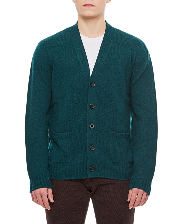 Shop Drumohr Wool Cardigan Sweater In Black