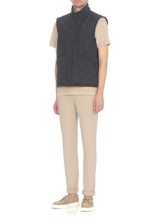 Shop Fay Quilted Vest With Pockets In Blue