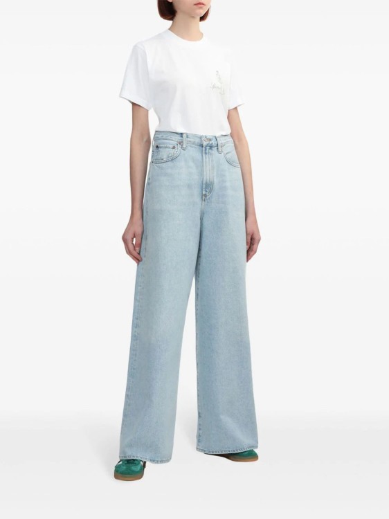Agolde Womens Baggy Wide-leg Organic Cotton-blend Denim Jeans Libertine In Blue