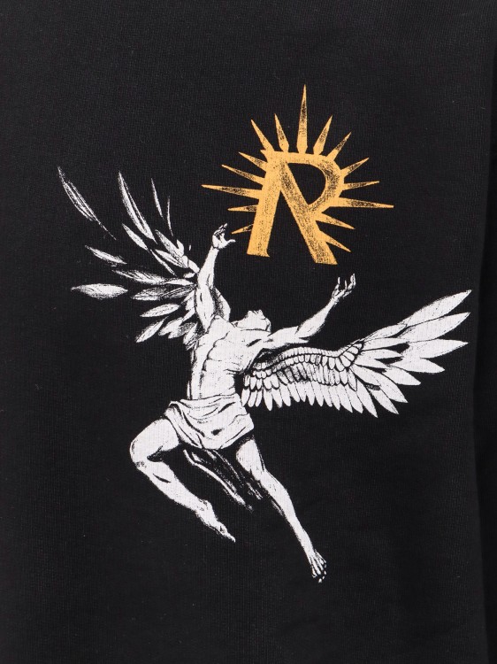 Shop Represent Cotton Sweatshirt With Icarus Print In Black