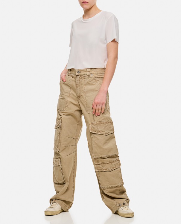 Shop Golden Goose Cargo Cotton Pants In Brown