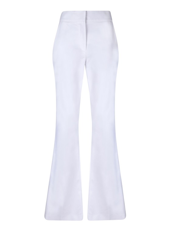 Shop Genny Flared Cut Cotton Trousers In White