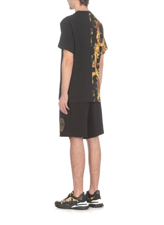 Shop Versace Jeans Couture T-shirt With Baroque Print In Black