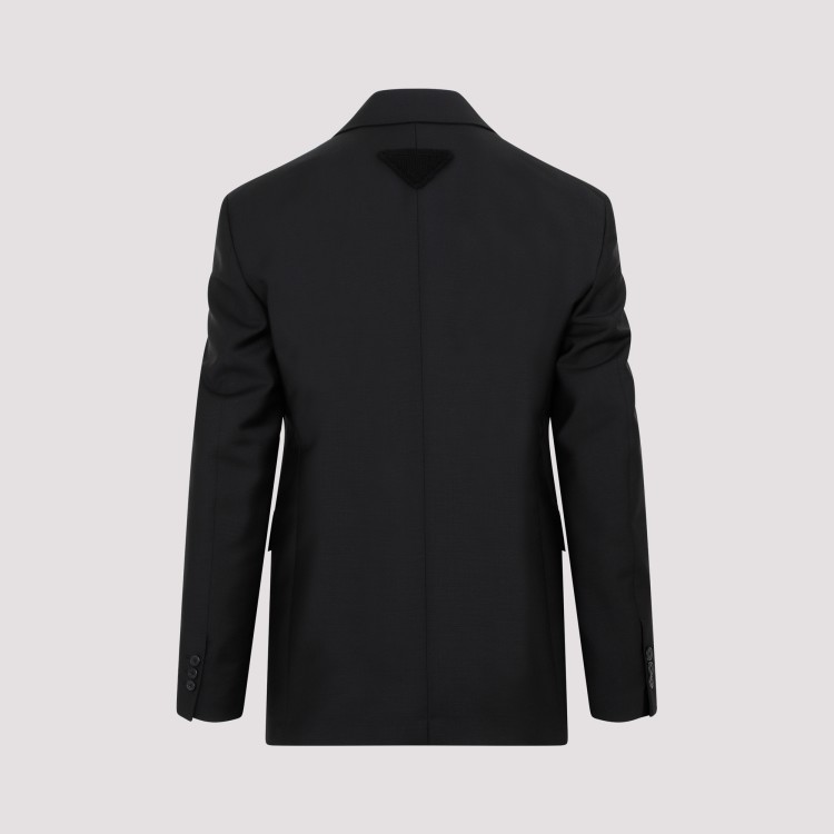 Prada Single-breasted Blazer In Mohair And Wool In Black
