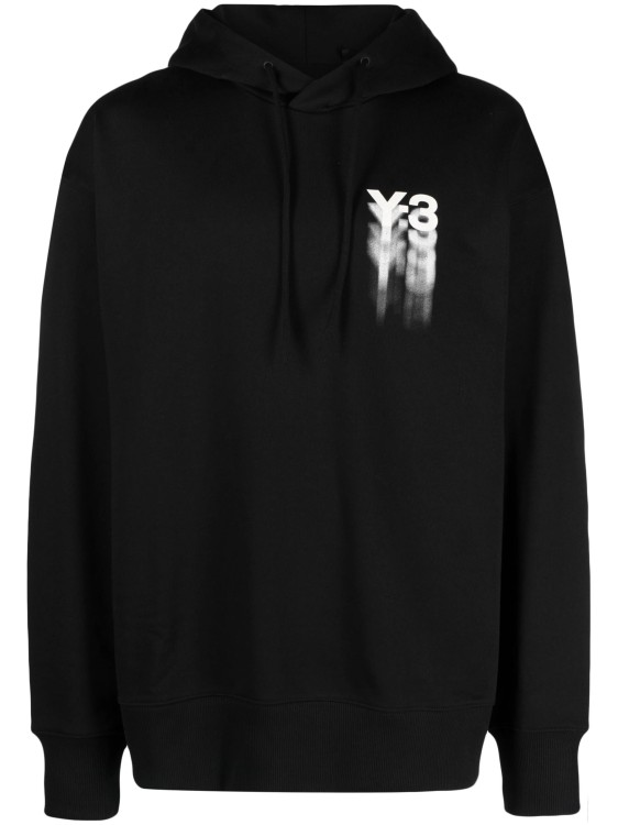 Y-3 Logo-print Cotton Hoodie In Black