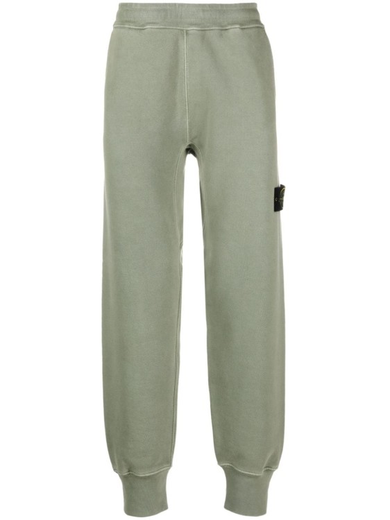 Stone Island Green Old Treatment Track Pants In Grey